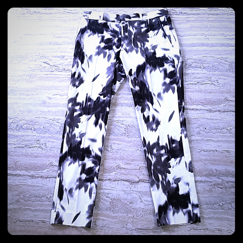 NWT Banana Republic Ryan BL & W watercolor pants